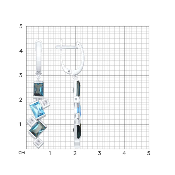 Bông tai vàng trắng đính hoàng ngọc, hoàng ngọc London, kim cương cz - 725409