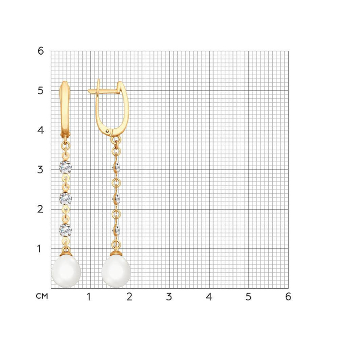Bông tai vàng đính ngọc trai và kim cương zirconia - 792072