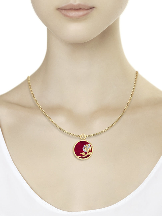 Măt dây chuyên vàng 585, mã 1030630 No 1882. có đính ngọc trai được gia cố bằng đồng bên ngoài,  kim cương kp-17