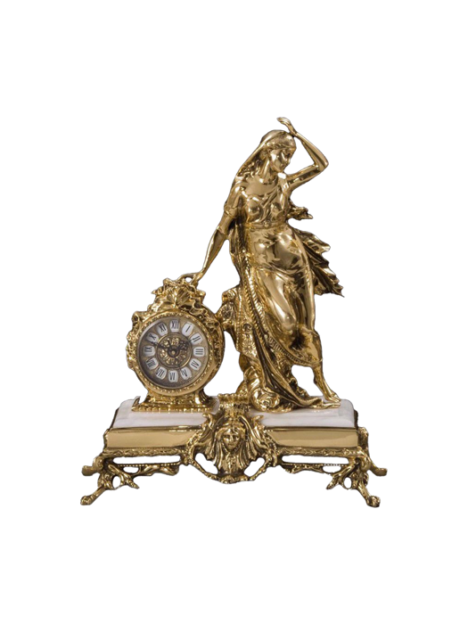 Tượng thiếu nữ đứng và chiếc đồng hồ để bàn  Virtus-5410