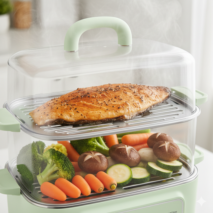 Nồi Lẩu Hấp Điện Đa Năng 2 Tầng Kuchenzimmer-013604