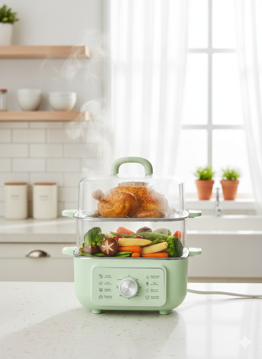 Nồi Lẩu Hấp Điện Đa Năng 2 Tầng Kuchenzimmer-013604