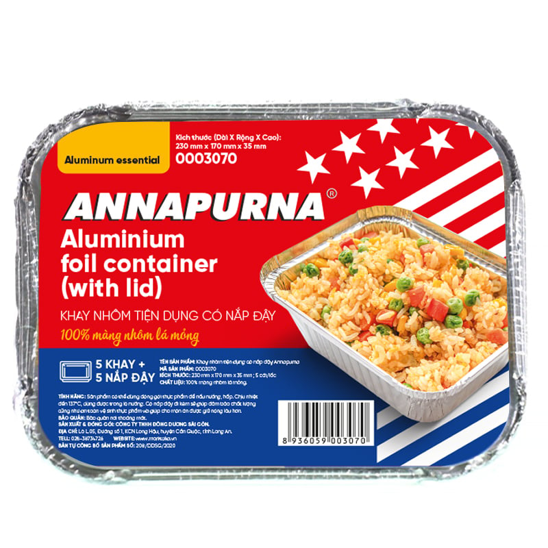 Khay nhôm tiện dụng có nắp đậy  Annapurna 230mmx170mmx35mm  0003070