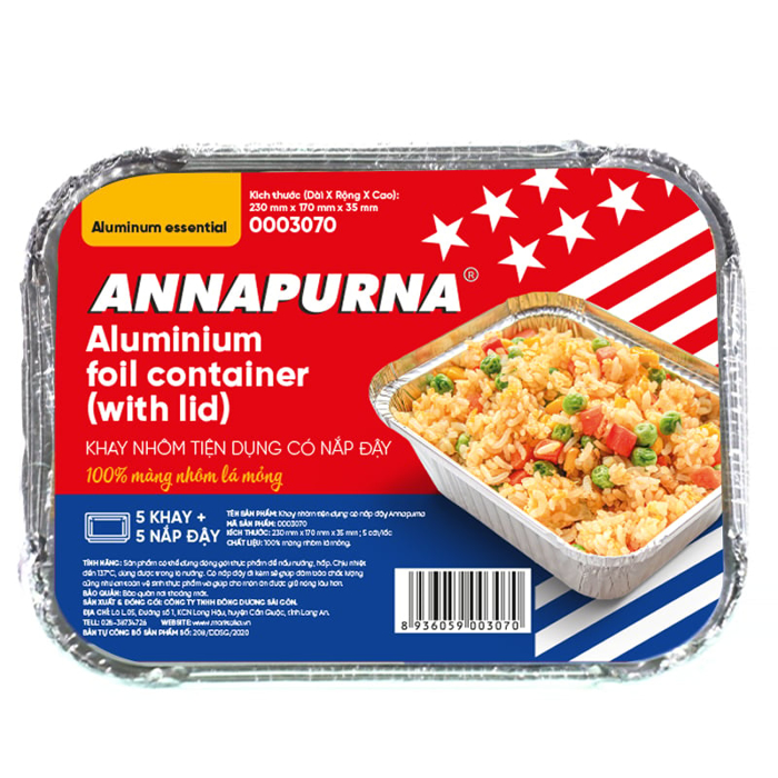 Khay nhôm tiện dụng có nắp đậy  Annapurna 230mmx170mmx35mm  0003070