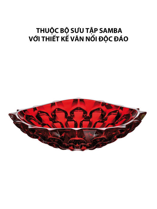 Khay pha lê Samba đỏ Bohemia 350mm - 584744