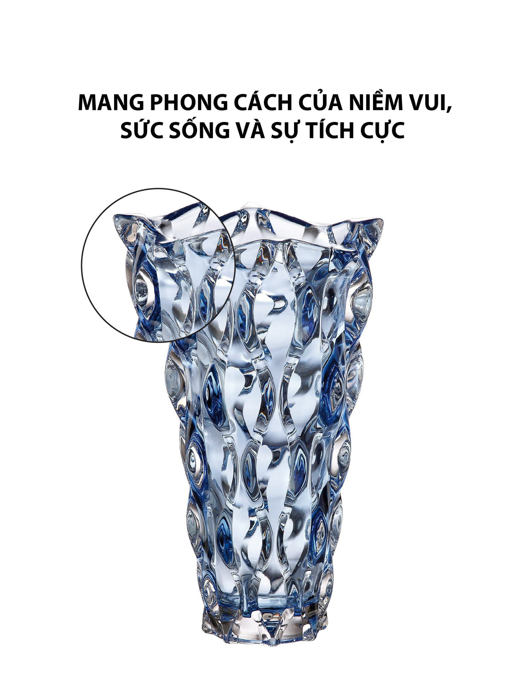 Bình hoa pha lê Samba màu xanh Bohemia 305mm - 584614