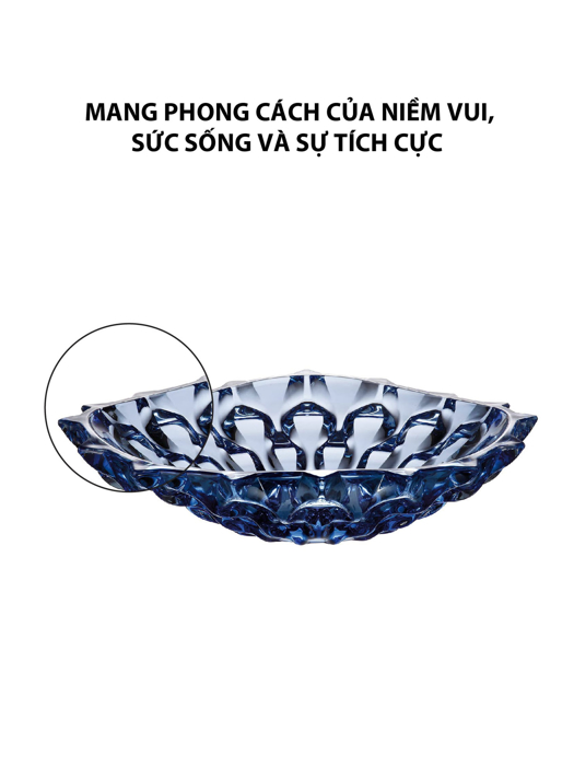 Khay pha lê Samba màu xanh Bohemia 350mm - 584737