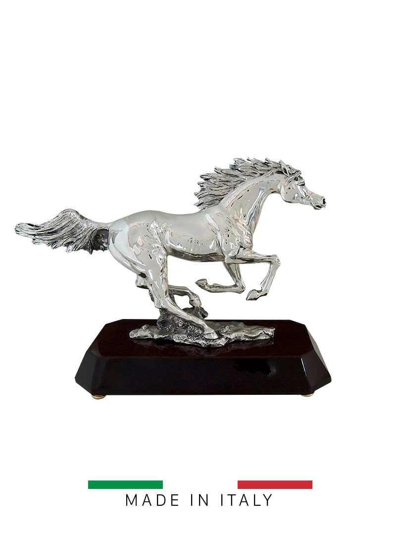 Vật trang trí hình con ngựa bay bằng bột đá đế gỗ 4844/BOR-B