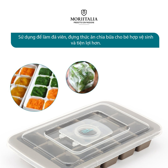 Vỉ làm đá La Fonte có nắp đổ nước tiện lợi Moriitalia 006583