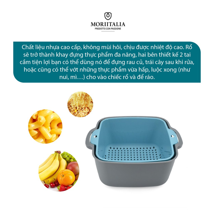 Rổ nhựa 2 lớp La Fonte bền chắc tiện lợi Moriitalia 006781
