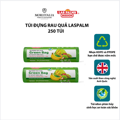 Túi Đựng Rau Củ Laspalm tự hủy sinh học tiện lợi Moriitalia nhiều kích thước