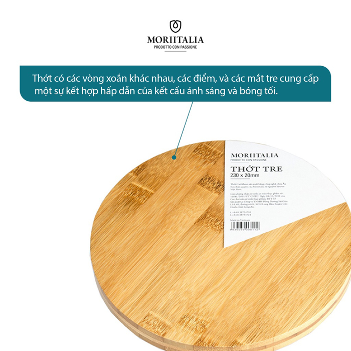 Thớt tre hình tròn Moriitalia cao cấp kháng khuẩn tốt THOT00008112