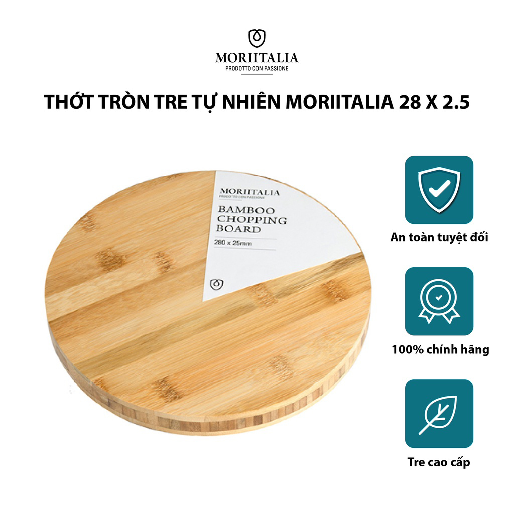 Thớt tre chính hãng Moriitalia kháng khuẩn an toàn tiện dụng THOT00008129