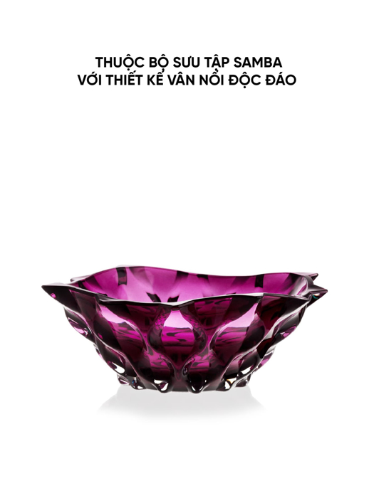 Khay pha lê Samba màu tím Bohemia 305mm