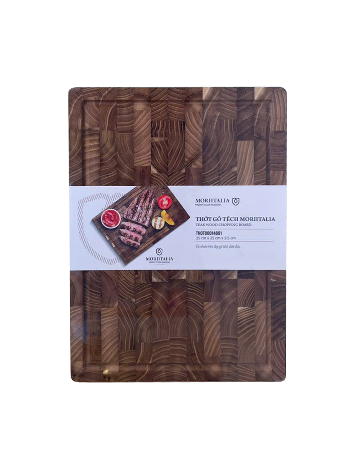 Thớt Gỗ Tếch Moriitalia (35 cm x 25 cm x 3.5 cm)-THOT00014861