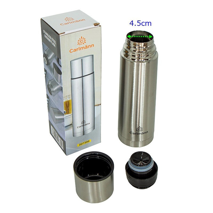 Bình giữ nhiệt Carlmann 500ml ,Giữ nóng lạnh nhiều giờ 007399 - Chất liệu thép không gỉ, Chính hãng MORIITALIA