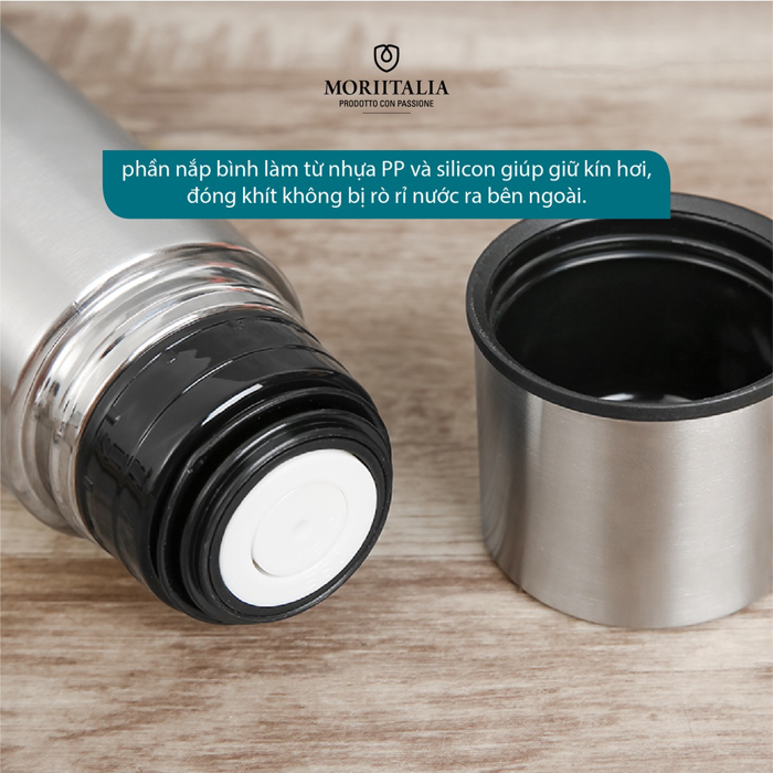 Bình giữ nhiệt Carlmann 500ml ,Giữ nóng lạnh nhiều giờ 007399 - Chất liệu thép không gỉ, Chính hãng MORIITALIA
