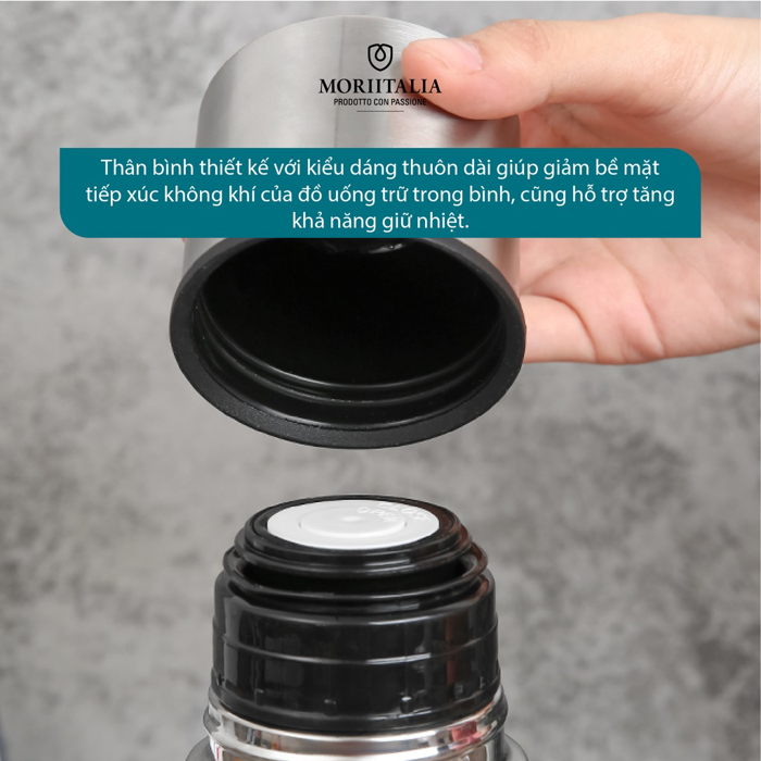 Bình giữ nhiệt Carlmann 500ml ,Giữ nóng lạnh nhiều giờ 007399 - Chất liệu thép không gỉ, Chính hãng MORIITALIA