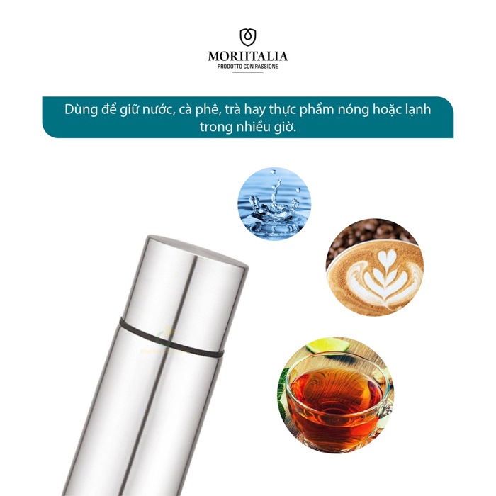 Bình giữ nhiệt Carlmann 500ml ,Giữ nóng lạnh nhiều giờ 007399 - Chất liệu thép không gỉ, Chính hãng MORIITALIA