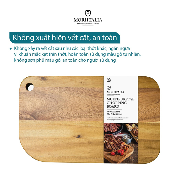 Thớt gỗ tràm Moriitalia kháng khuẩn đa dụng THOT00008372