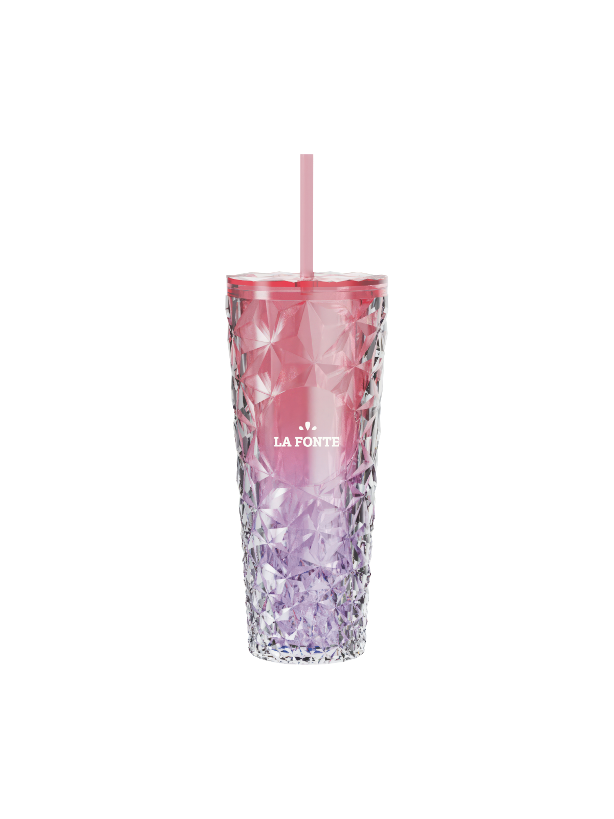 Ly nhựa 2 lớp kèm ống hút đa sắc La Fonte 760 ml - 012287-PIN