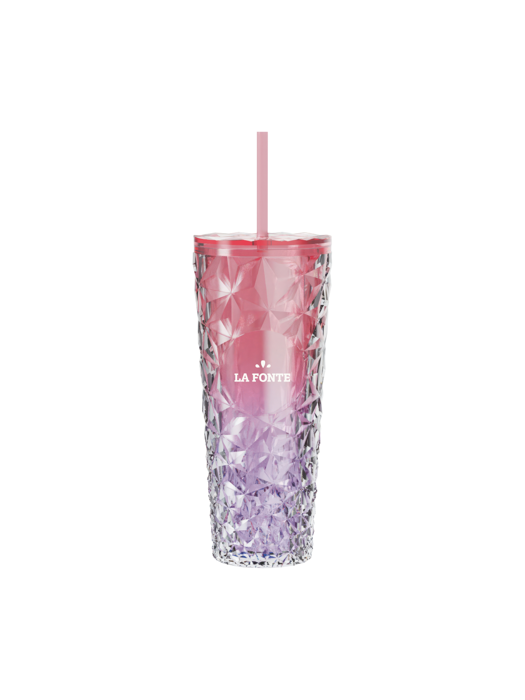 Ly nhựa 2 lớp kèm ống hút đa sắc La Fonte 760 ml - 012287-PIN
