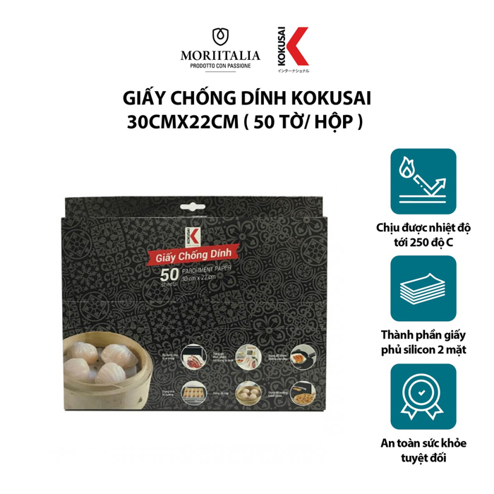 Giấy chống dính Kokusai 30cmx22cm (50 tờ / hộp) Moriitalia GCDD00004923