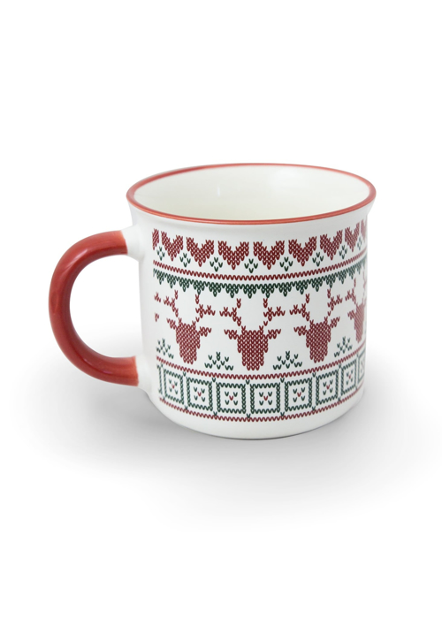 Cốc sứ La Fonte họa tiết giáng sinh - 011884-RED