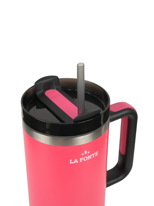 Ly giữ nhiệt 2 lớp SUS304 kèm ống hút La Fonte có tay cầm 1200ml - 012898