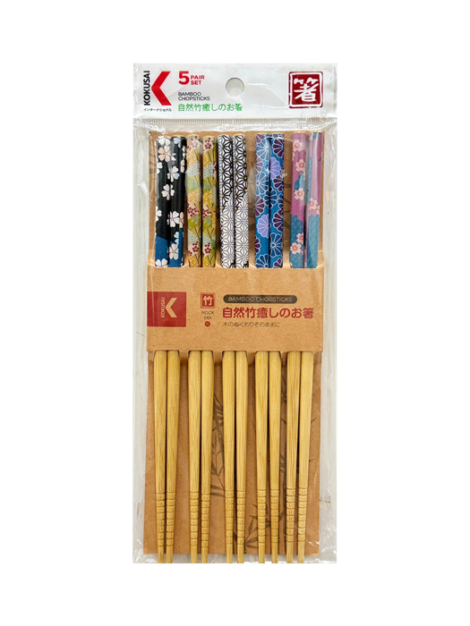 Đũa tre Nhật Bản vỉ 5 đôi Kokusai 23.5cm NDCK-04A