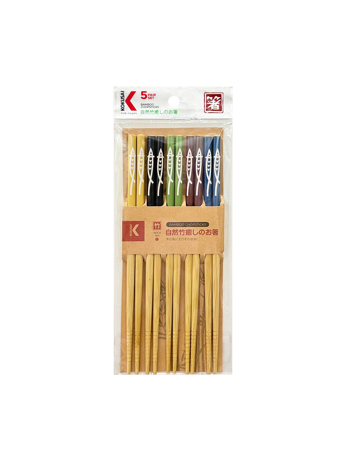 Đũa Tre Nhật Bản Vỉ 5 Đôi Kokusai 22.5cmx7.5mm NDCK-06A