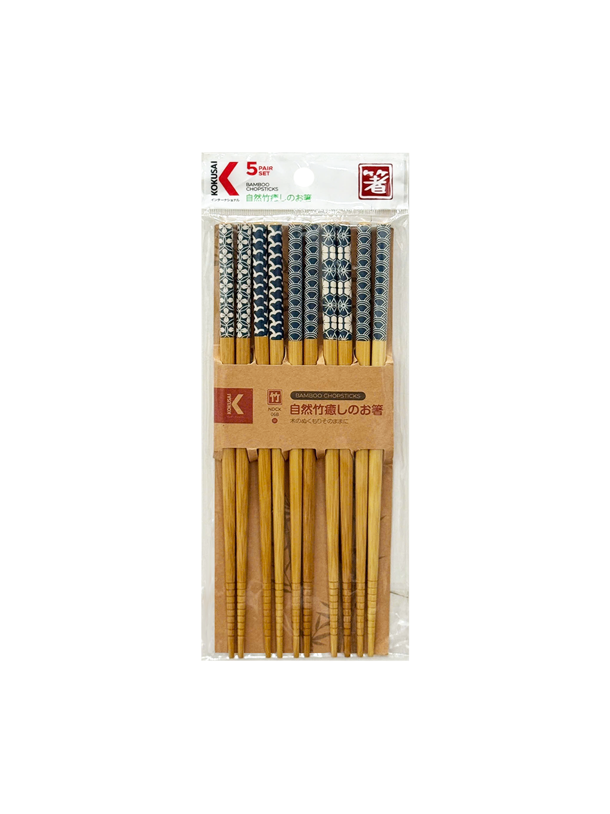 Đũa Tre Nhật Bản Vỉ 5 Đôi Kokusai 22.5cmx7.5mm NDCK-06B