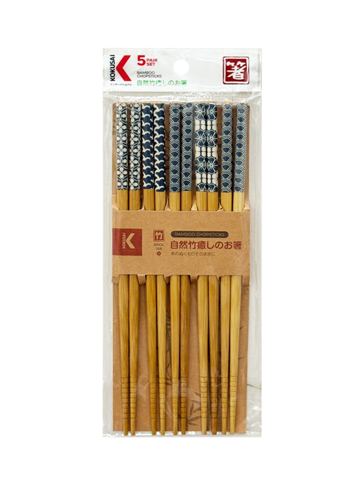 Đũa Tre Nhật Bản Vỉ 5 Đôi Kokusai 22.5cmx7.5mm NDCK-06B