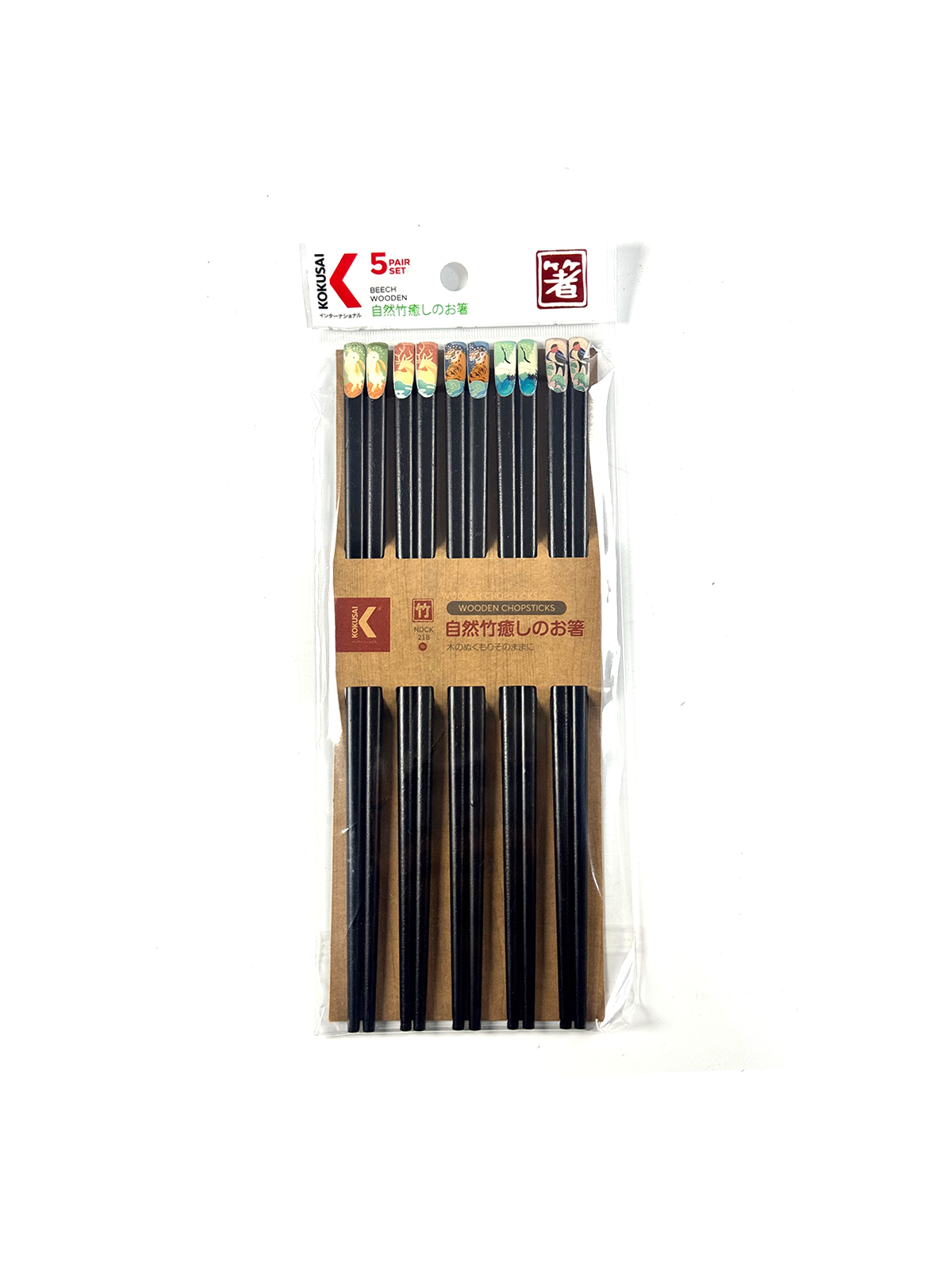 Đũa gỗ Nhật Bản vỉ 5 đôi KOKUSAI NDCK-21B