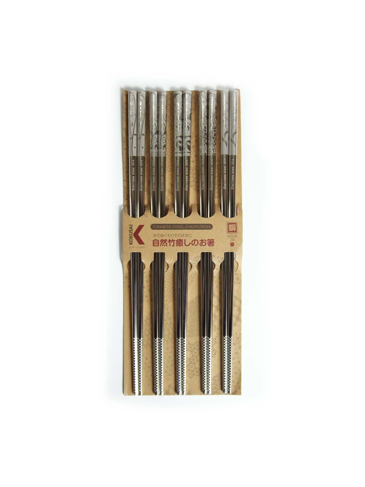 Đũa Inox Nhật Bản vỉ 5 đôi Kokusai 23.5cm NDCK-29