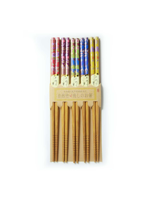 Đũa tre Nhật Bản vỉ 5 đôi Kokusai 22.5cm NDCK-06