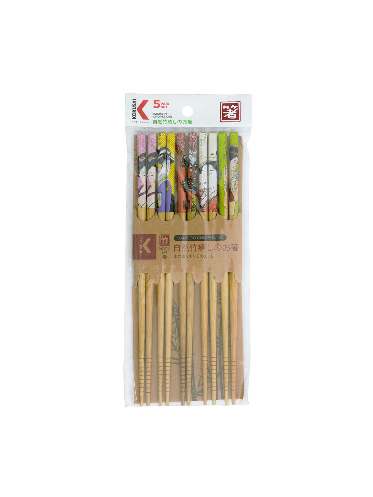 Đũa tre Nhật Bản vỉ 5 đôi Kokusai 22.5cm NDCK-04