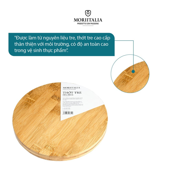 Thớt tre hình tròn Moriitalia cao cấp kháng khuẩn tốt THOT00008112