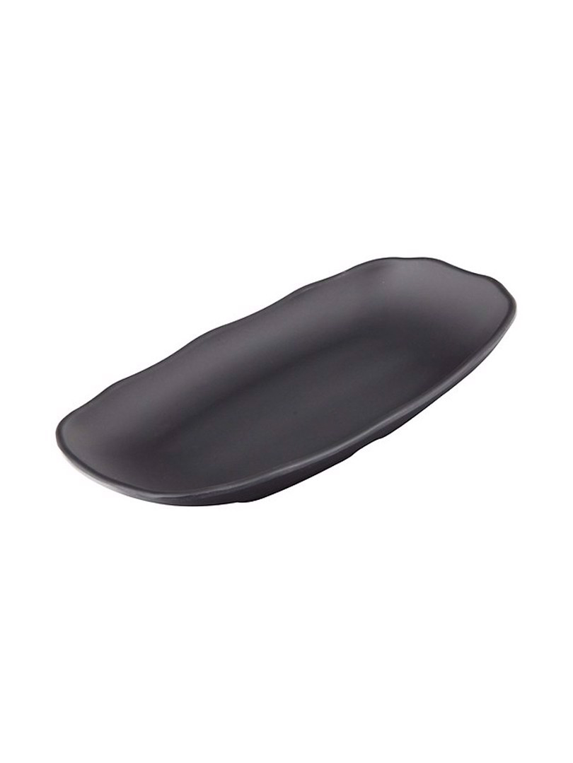 Dĩa dài melamin KORMEL 180x110mm màu đen  E10700.B