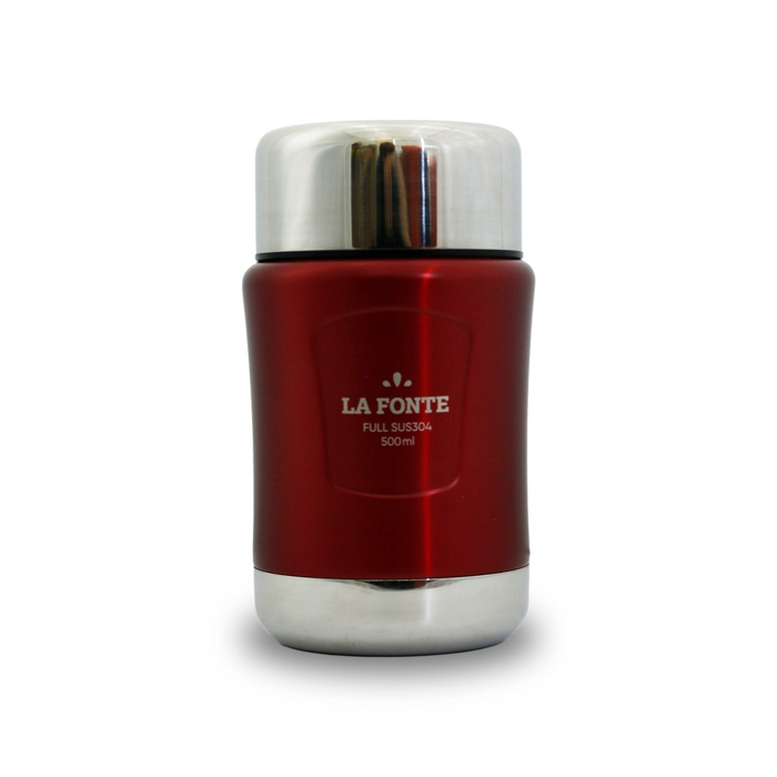 Hũ đựng thực phẩm giữ nhiệt LA FONTE 500ml, Thép không gỉ SUS304 - Chính hãng MORIITALIA 011044-RED