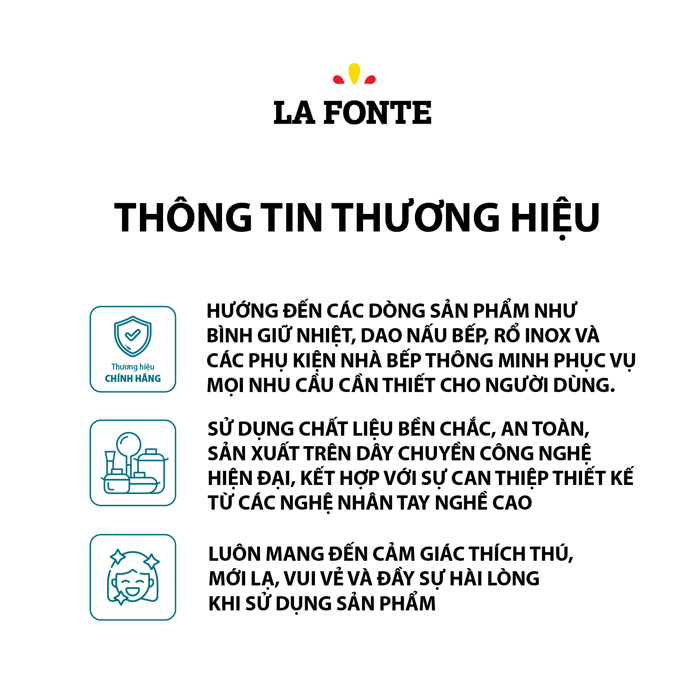 Hũ đựng thực phẩm giữ nhiệt LA FONTE 500ml, Thép không gỉ SUS304 - Chính hãng MORIITALIA 011044-RED
