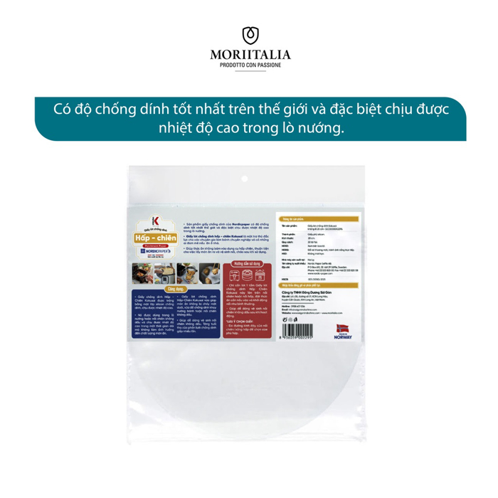 Giấy lót chống dính hấp chiên Kokusai không lỗ 20cm Moriitalia GCDD00002295