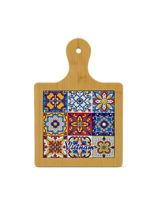 Thớt Tre Ceramic La Fonte Hoa Văn Sắc Việt 18.5cm x 28.5cm - THOT00000369