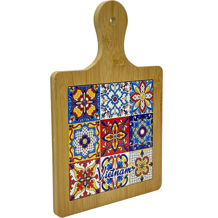 Thớt Tre Ceramic La Fonte Hoa Văn Sắc Việt 18.5cm x 28.5cm - THOT00000369