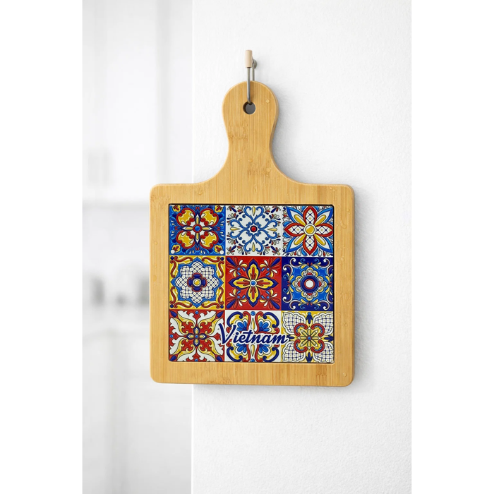 Thớt Tre Ceramic La Fonte Hoa Văn Sắc Việt 18.5cm x 28.5cm - THOT00000369