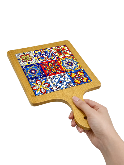 Thớt Tre Ceramic La Fonte Hoa Văn Sắc Việt 18.5cm x 28.5cm - THOT00000369