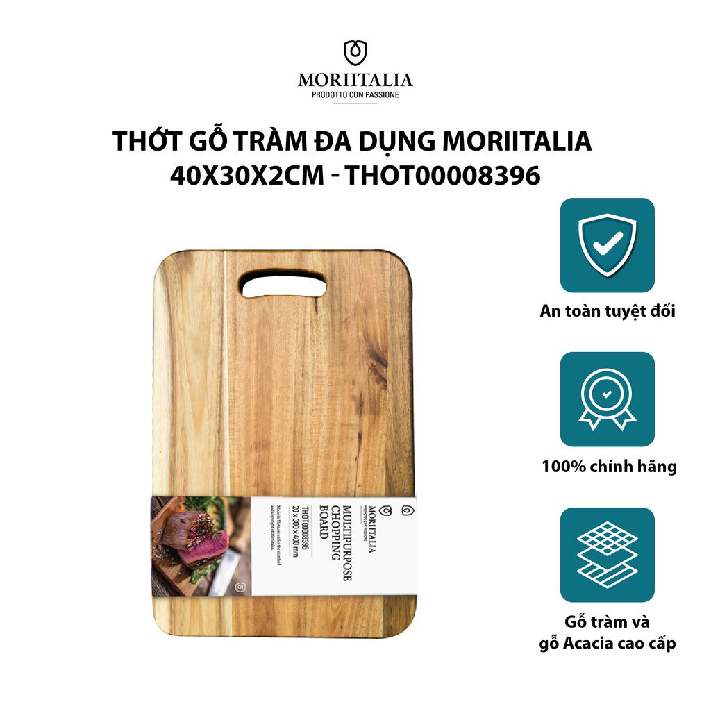Thớt gỗ tràm Moriitalia tiện lợi độ bền cao THOT00008396