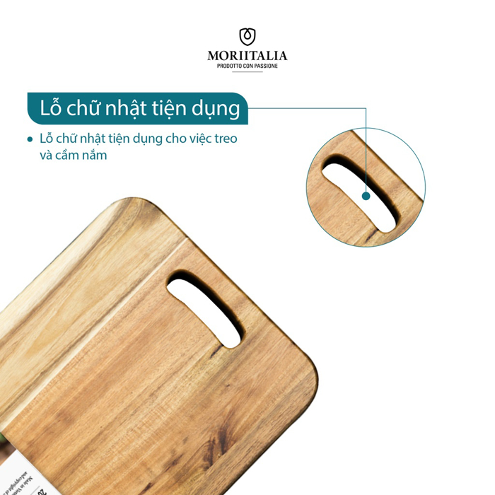 Thớt gỗ tràm Moriitalia tiện lợi độ bền cao THOT00008396