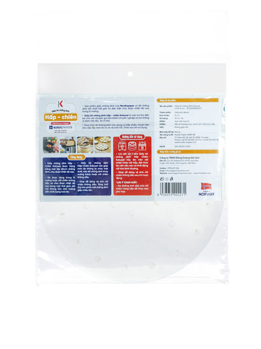 Giấy lót chống dính hấp chiên Kokusai có lỗ 14 cm (30 tờ/túi)