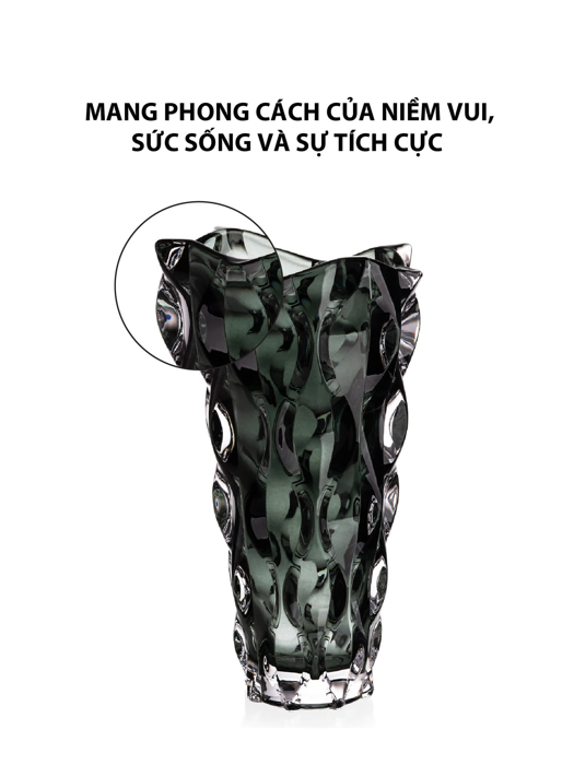 Bình hoa pha lê Samba màu xám khói Bohemia 305mm - 591520